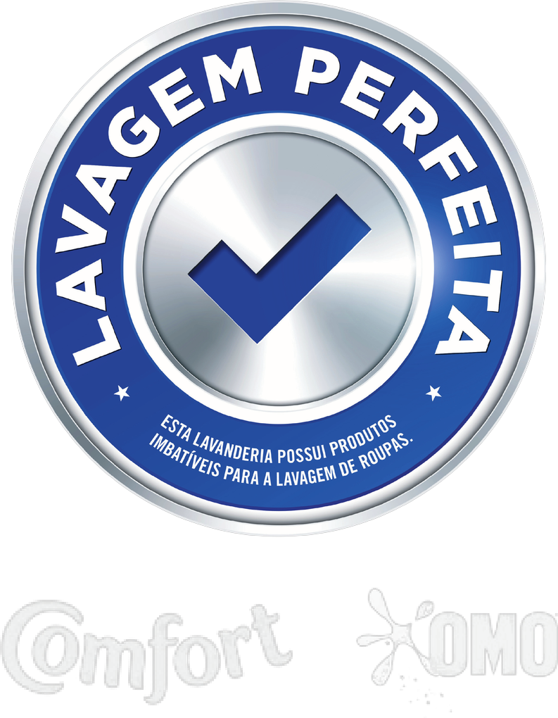 Selo Lavagem Perfeita da Unilever Pro, com as marcas Comfort e OMO